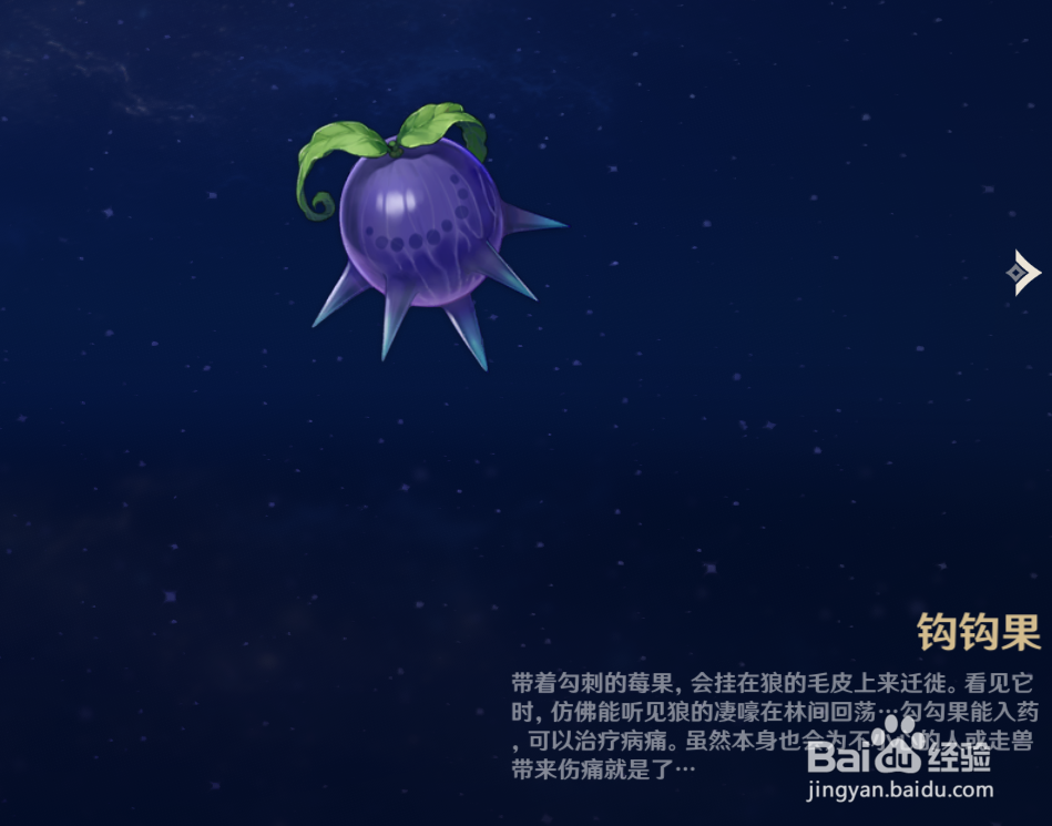 原神中如何查看钩钩果物品的解说
