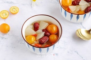 简易冰糖雪梨金桔饮