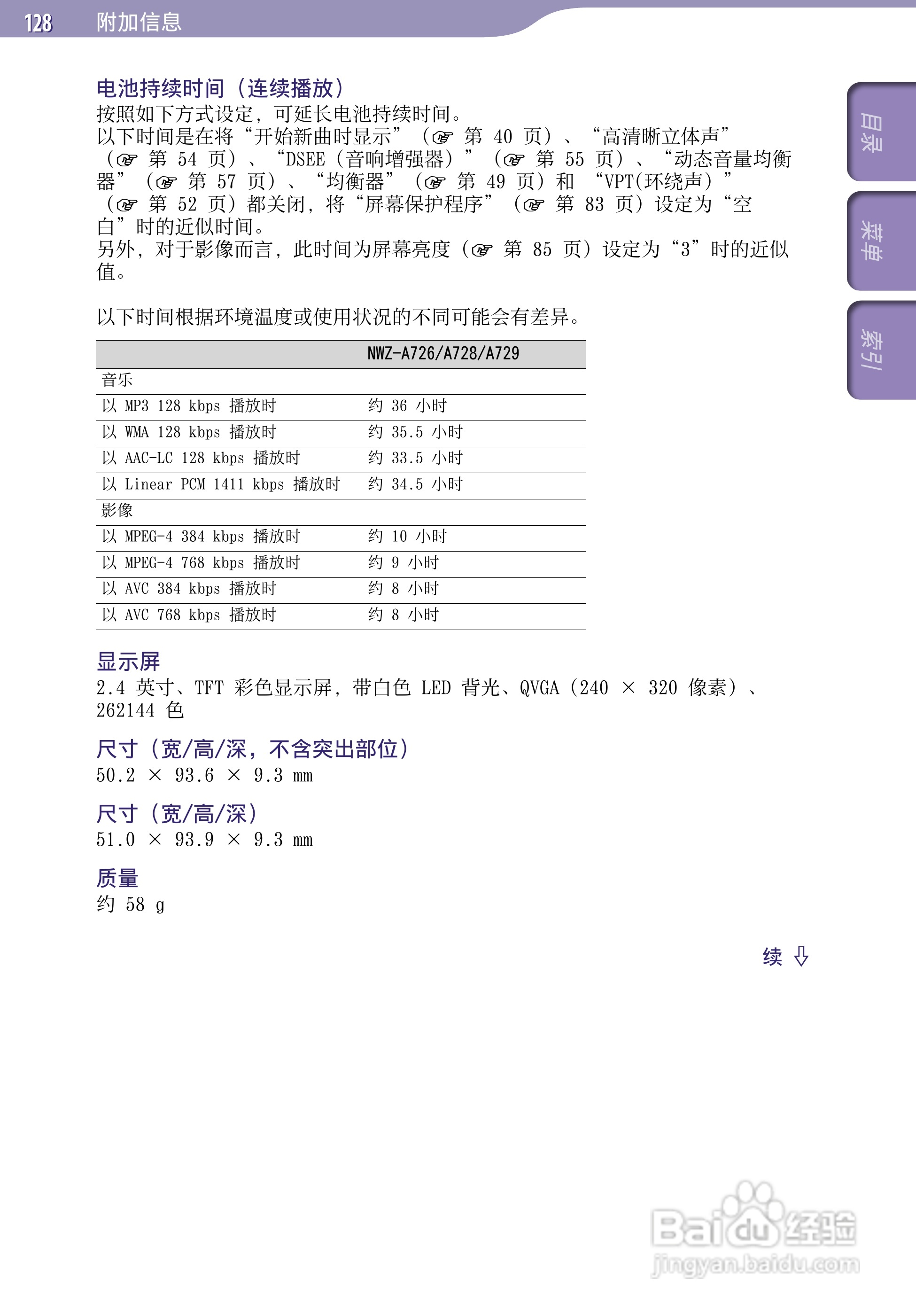 SONY索尼NWZ-A729数码影音使用说明书:[13]