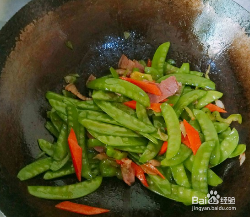 腊肉荷兰豆的做法