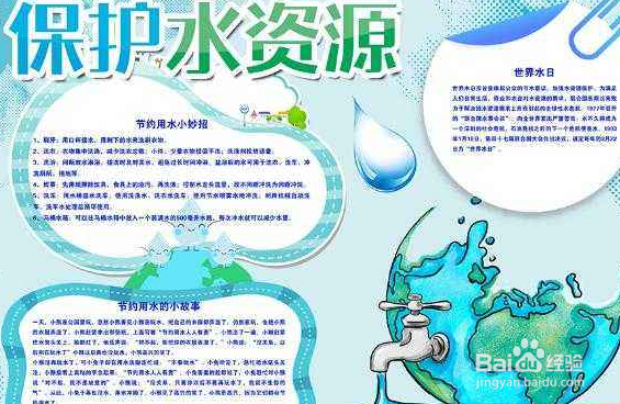 关于小学生节约用水的手抄报