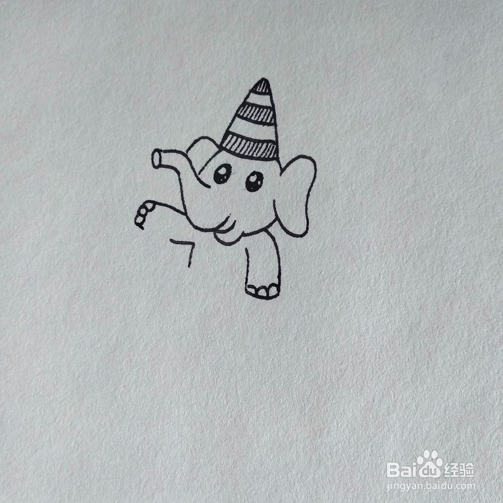 怎么画小象开飞机的情景卡通动画简笔画教程