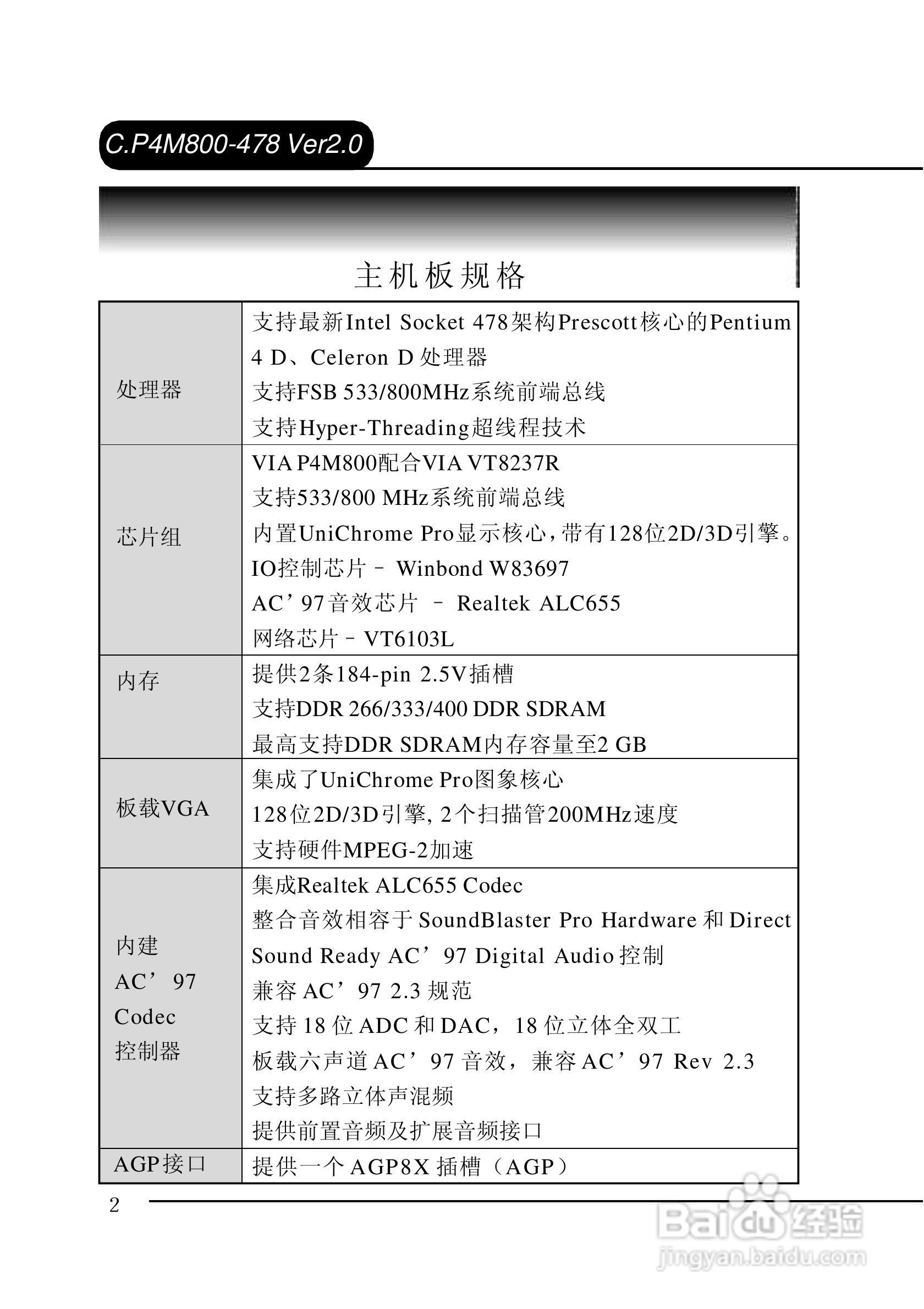 七彩虹C.P4M800-478型主板说明书:[1]