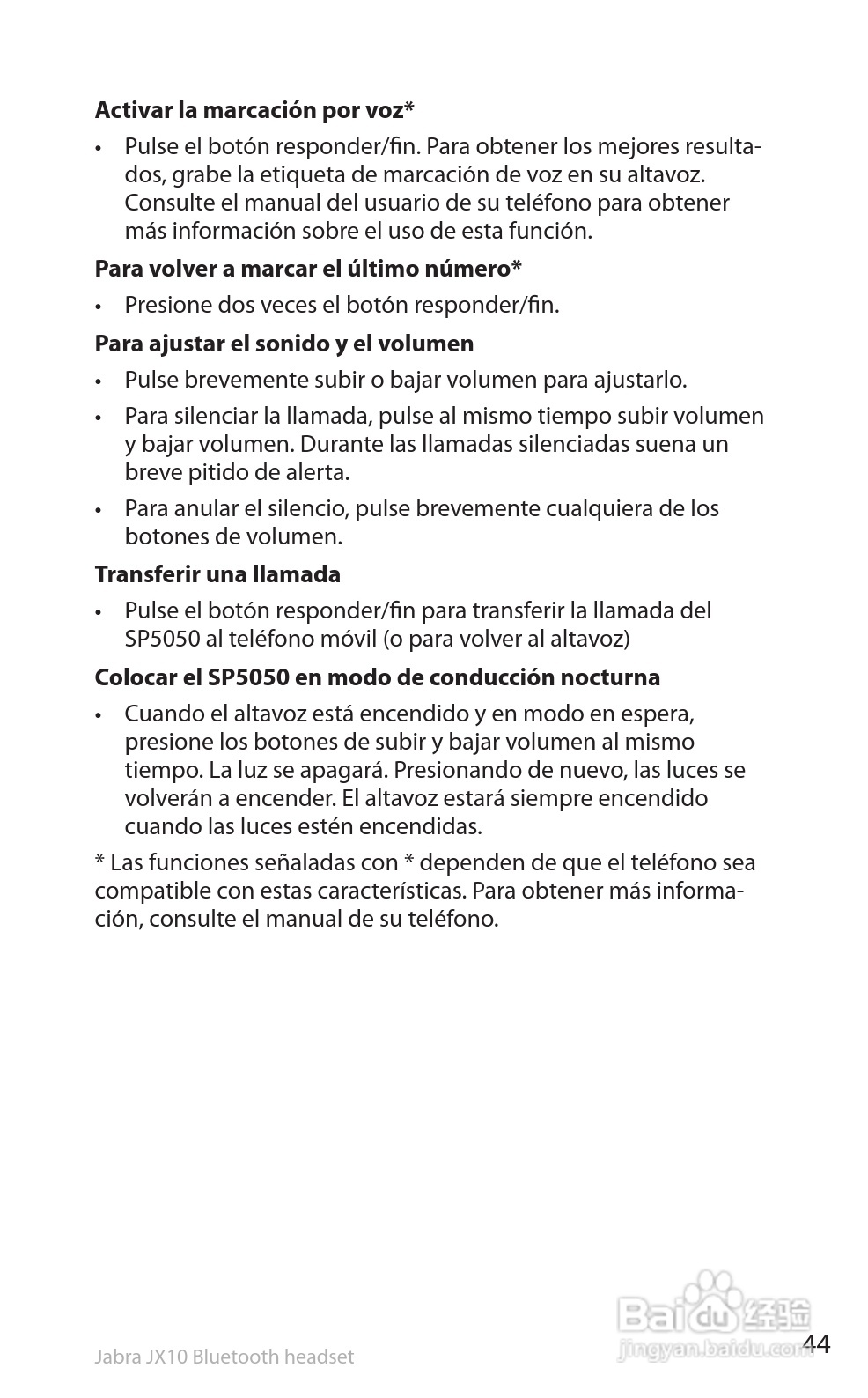 捷波朗SP5050蓝牙耳机使用说明书:[5]