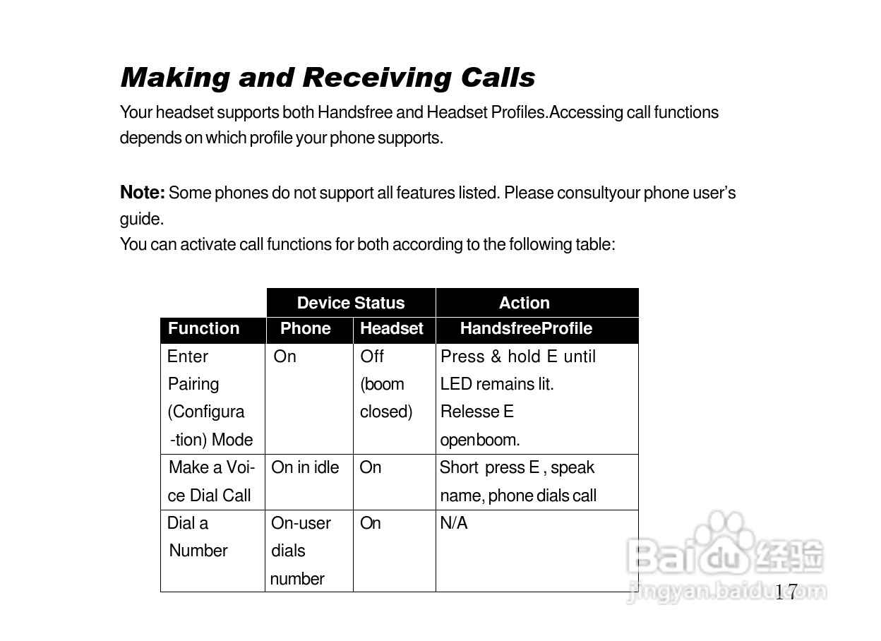 摩托罗拉HS850蓝牙耳机使用说明书:[3]