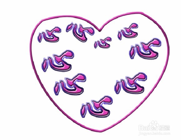ps制作文字心形