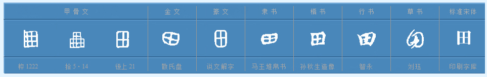 古代田字怎么写