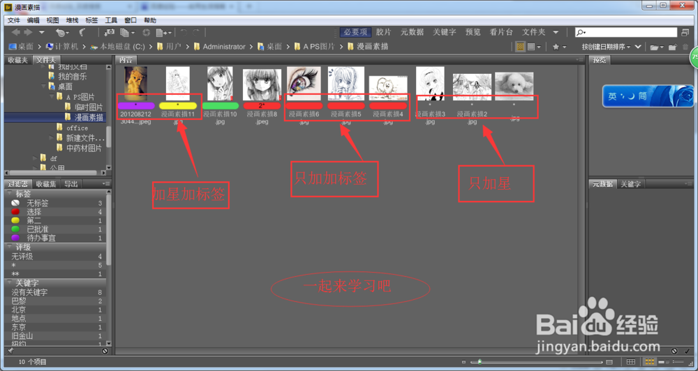 Adobe--Bridge cs6 使用攻略：[4]加星加标签
