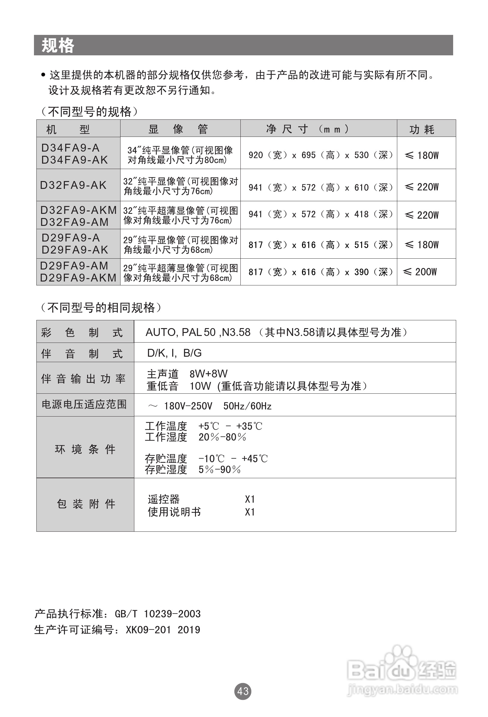 海尔D29FA9-AK彩电使用说明书:[5]