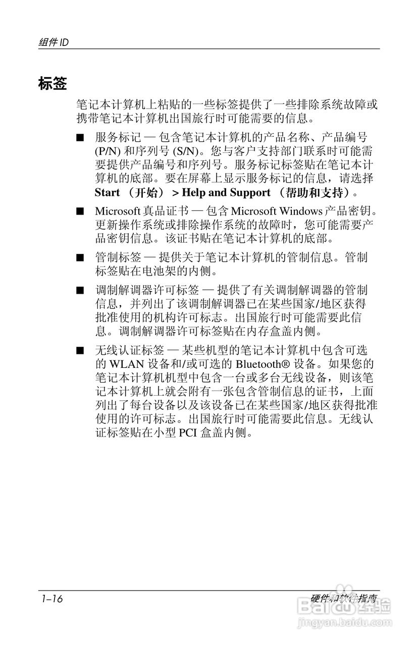 惠普(康柏) HP Compaq nc6230笔记本电脑说明书:[3]