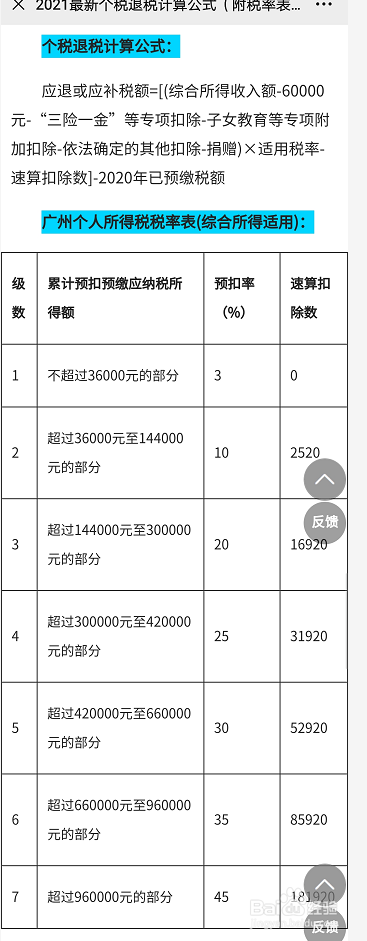 个税的退税补税怎么计算