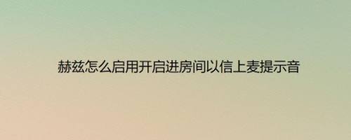 赫兹怎么启用开启进房间以信上麦提示音