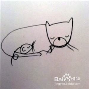 怎么画猫和老鼠的简笔画？