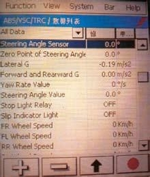 丰田汉兰达转向角度传感器故障