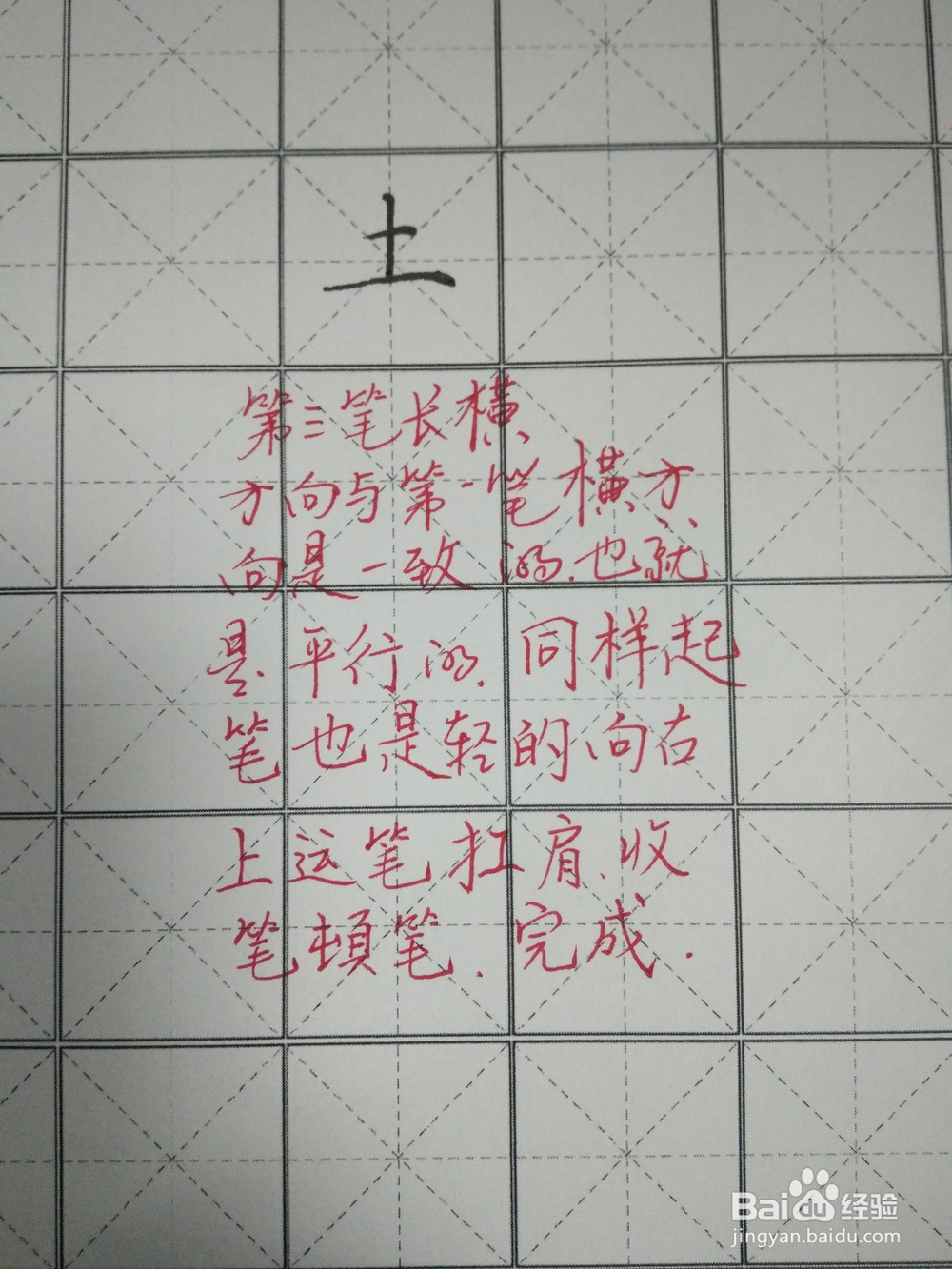 土字田字格正确图片