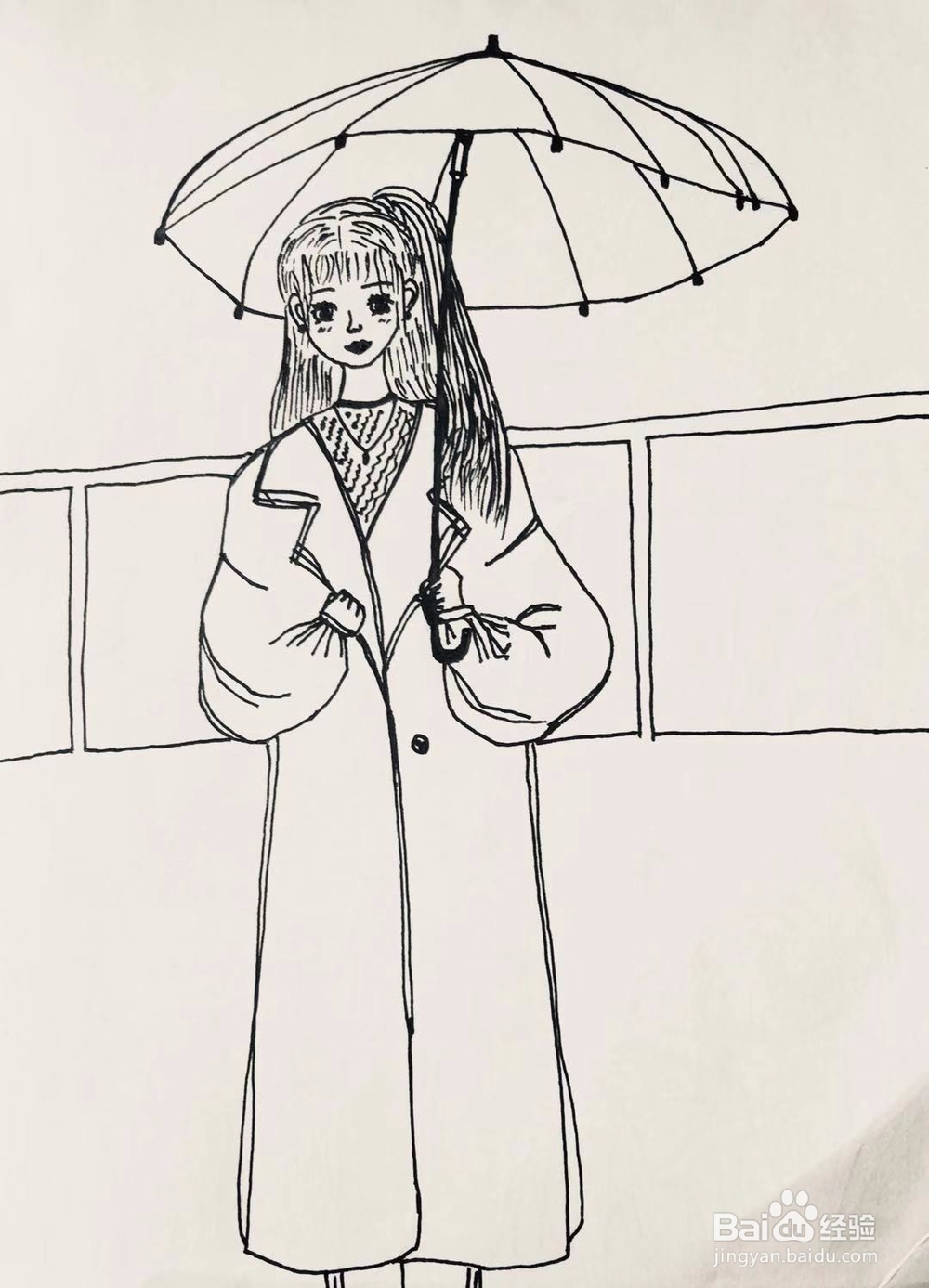 dxdll手绘之打伞的女孩