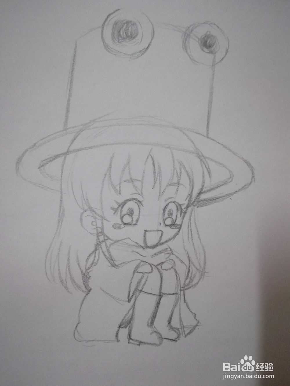 怎么画一个蹲坐着的Q版漫画人物