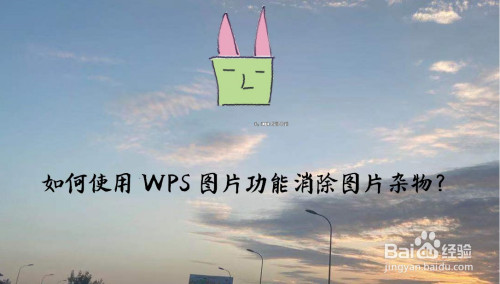 如何使用wps图片功能消除图片杂物?