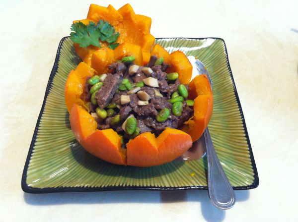 牛肉毛豆南瓜盅