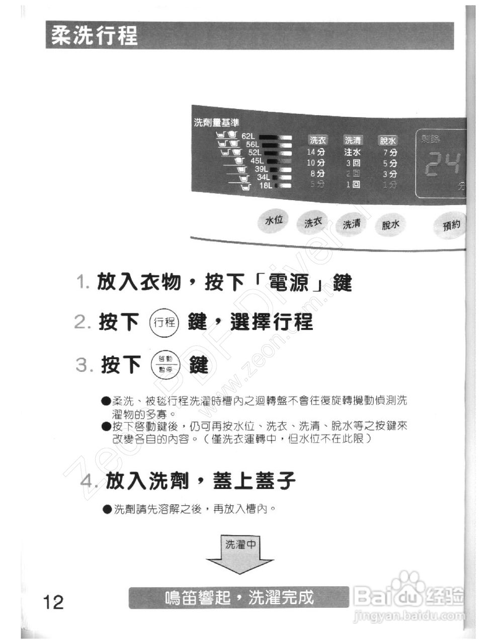 歌林BW-909S型洗衣机使用说明书:[2]
