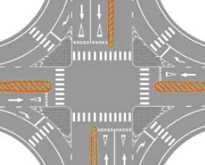 十字交叉口导流线设置示例方法