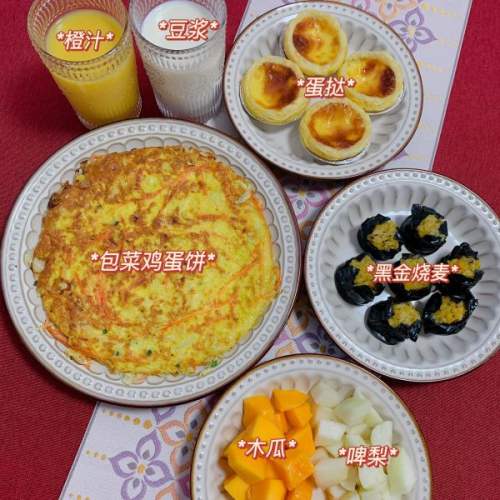 无水无面粉包菜鸡蛋饼