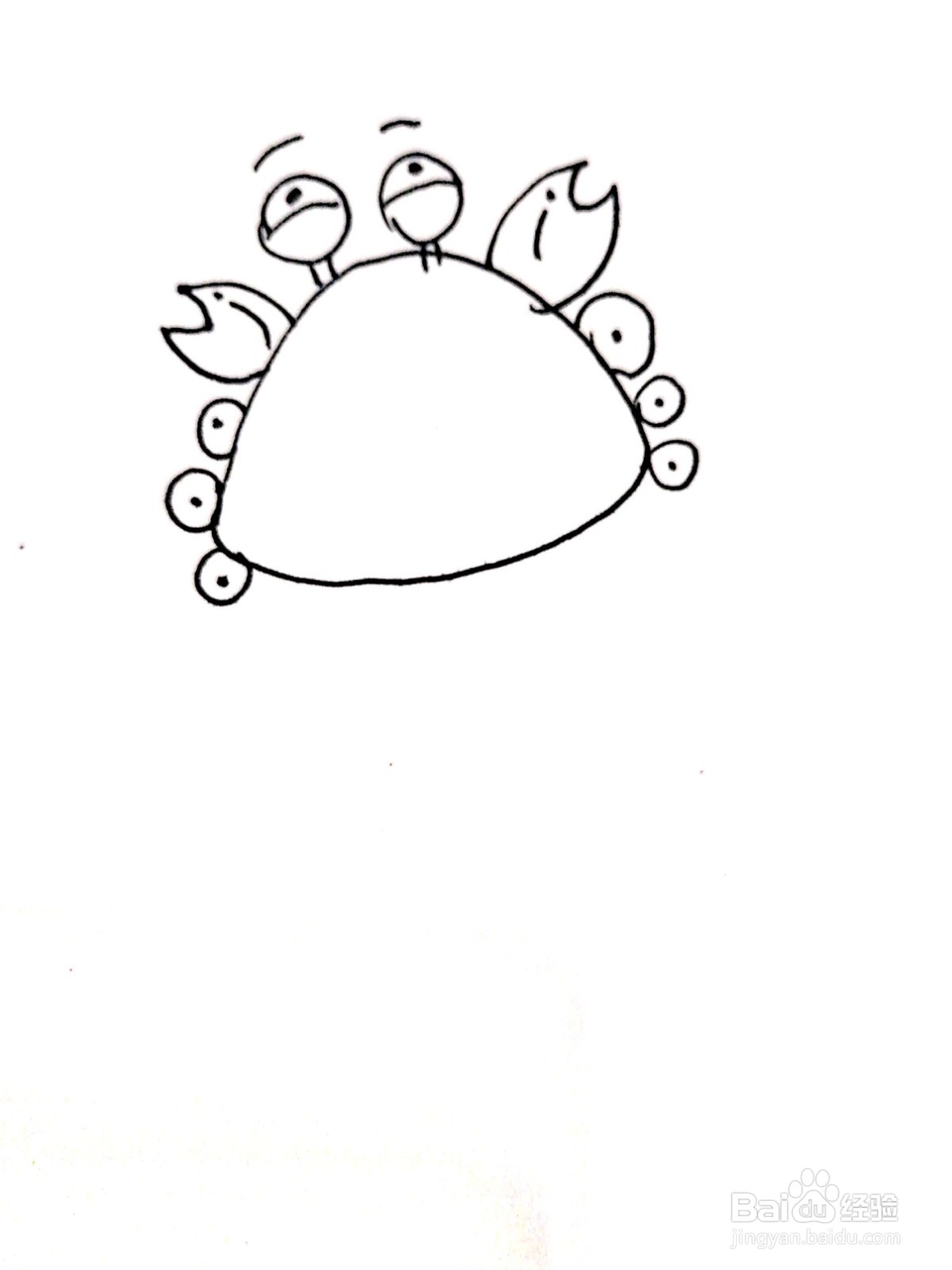 调皮的螃蟹线描画怎么画