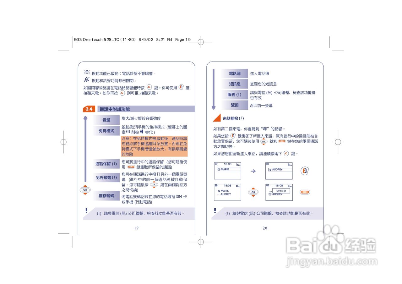 阿尔卡特ot525手机使用说明书:[2]