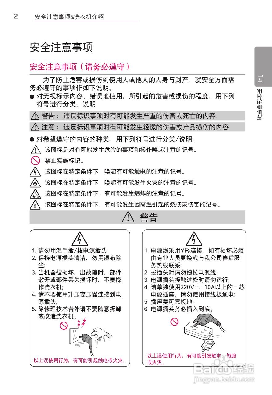 LG WD-F14427D洗衣机使用说明书:[1]