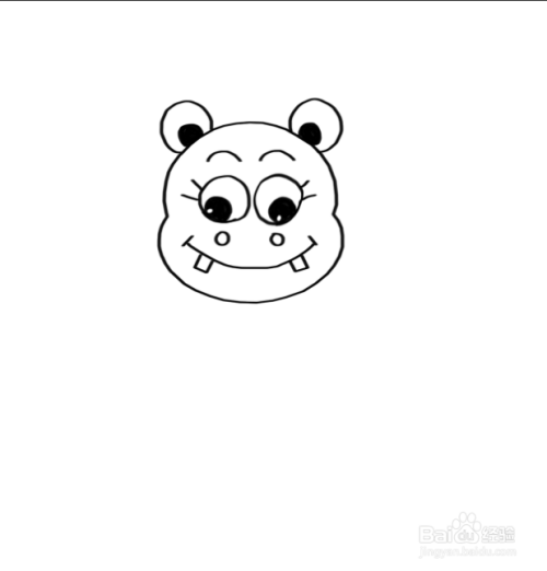 卡通河马简笔画怎么画