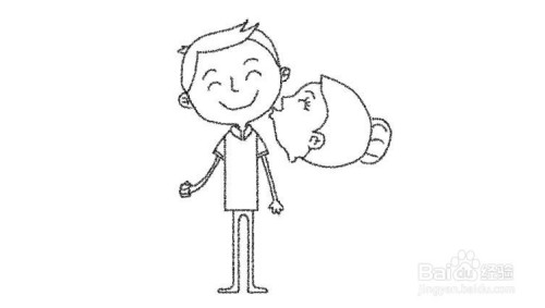 亲亲动作简笔画