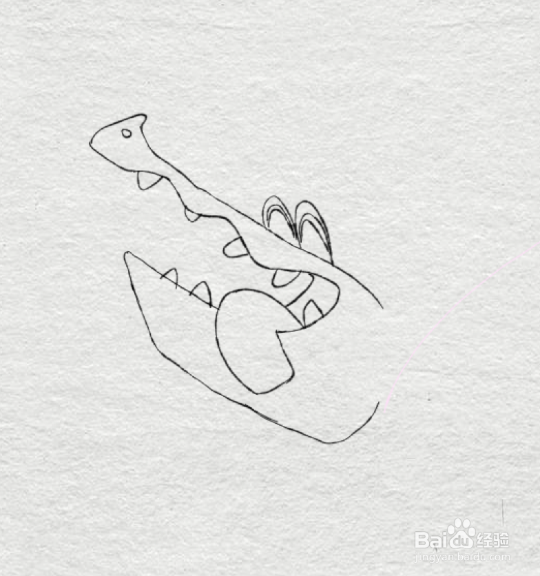 简笔画--如何画跳绳的鳄鱼的简笔画