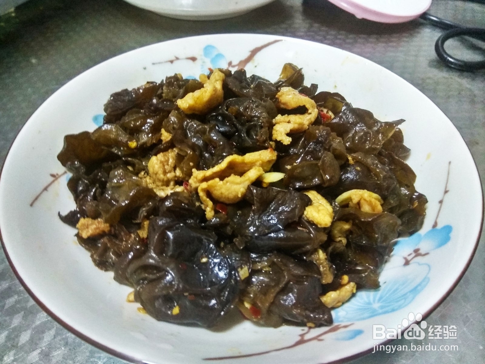 家常菜--葱爆肉片+木耳肉片