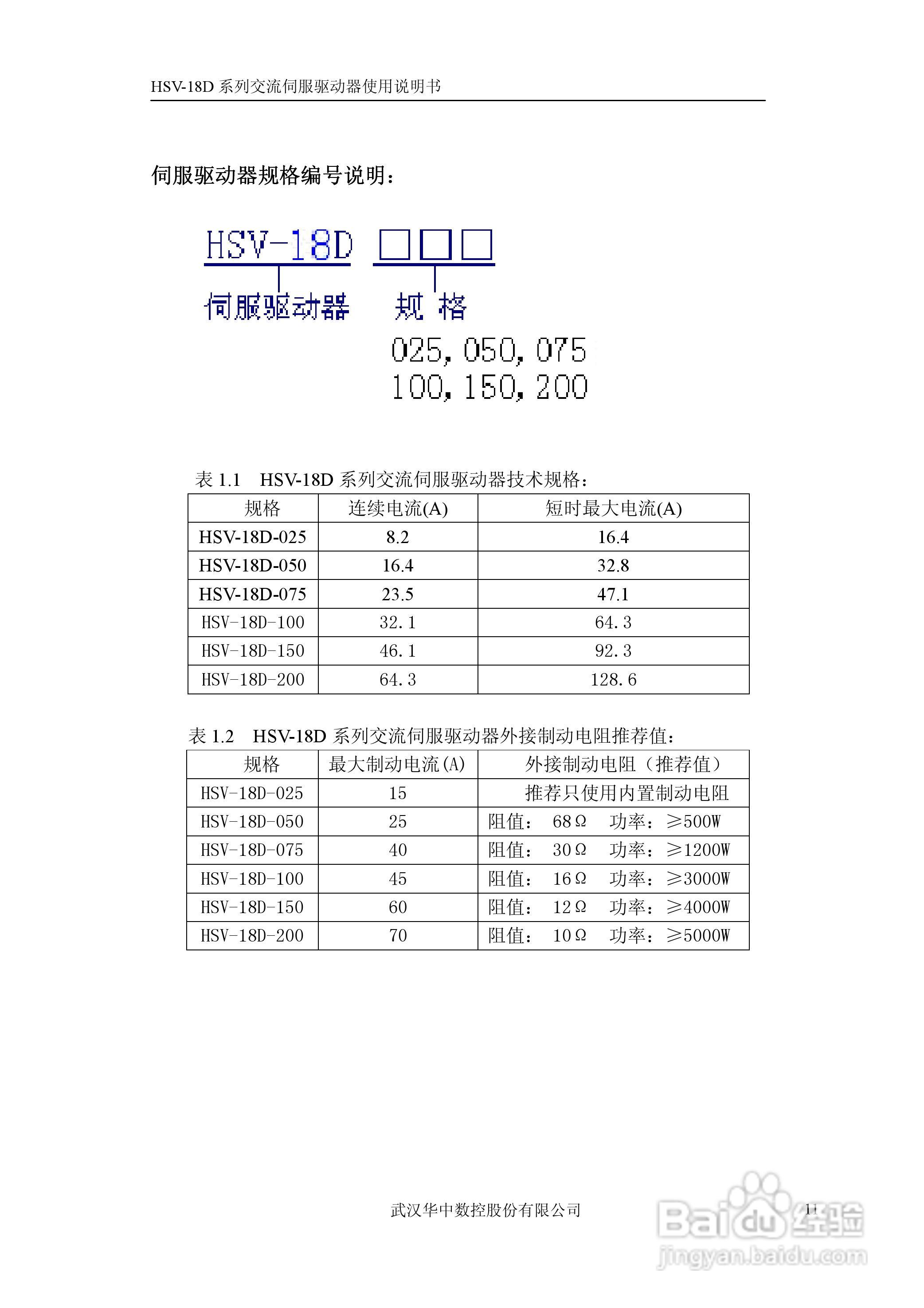 华中数控HSV-18D系列交流伺服驱动器使用说明书:[2]