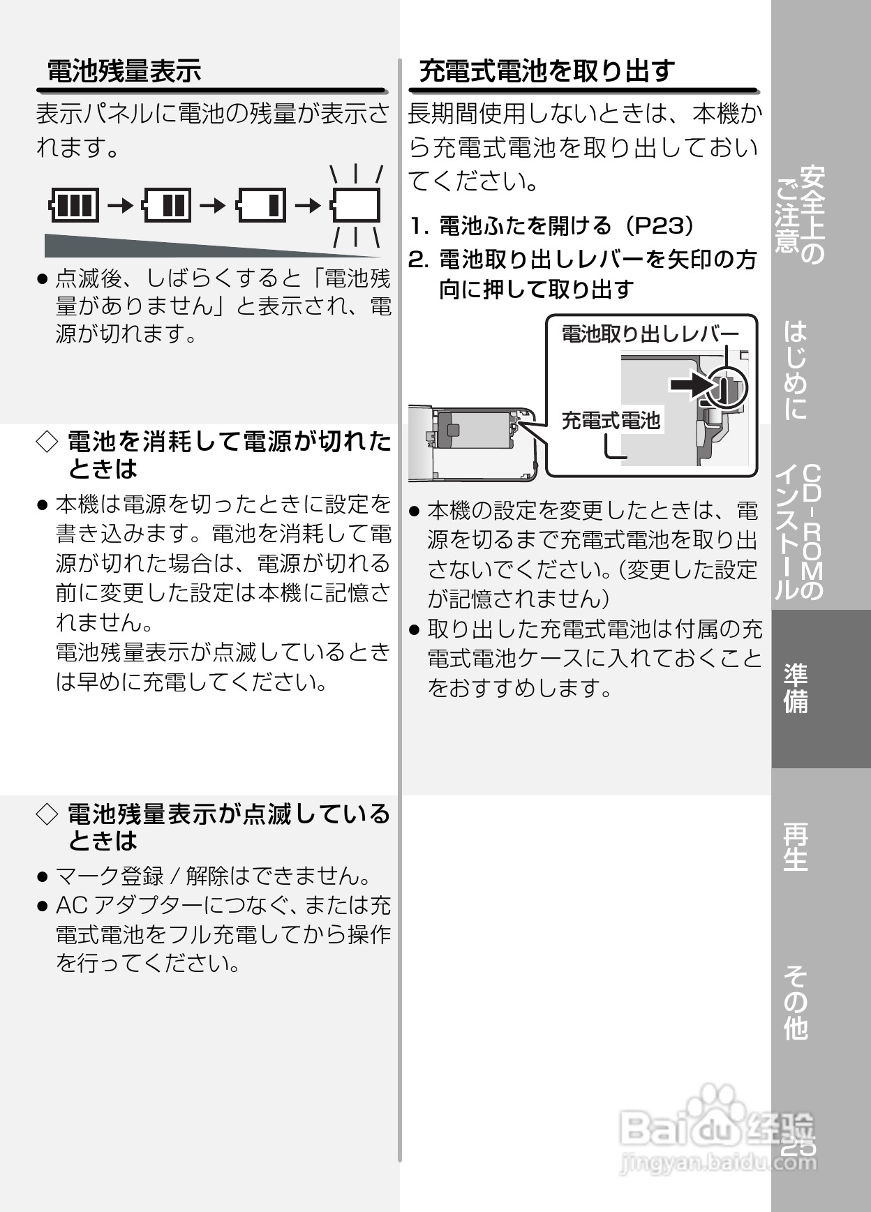 Panasonic SV-SD800N/SV-SD400V MP3播放器使用说明书:[3]