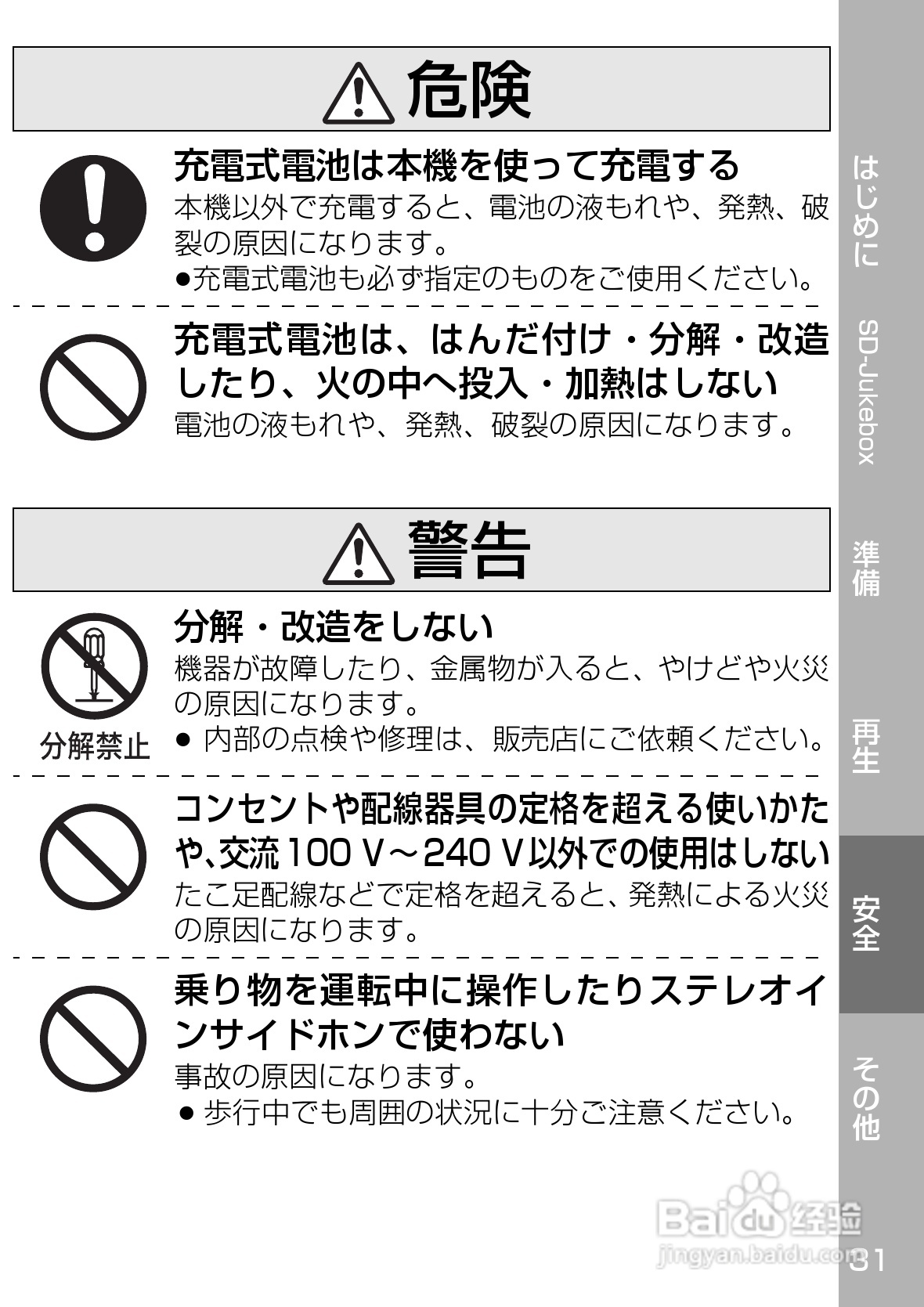 Panasonic SV-SD350V/300随身听使用说明书:[4]