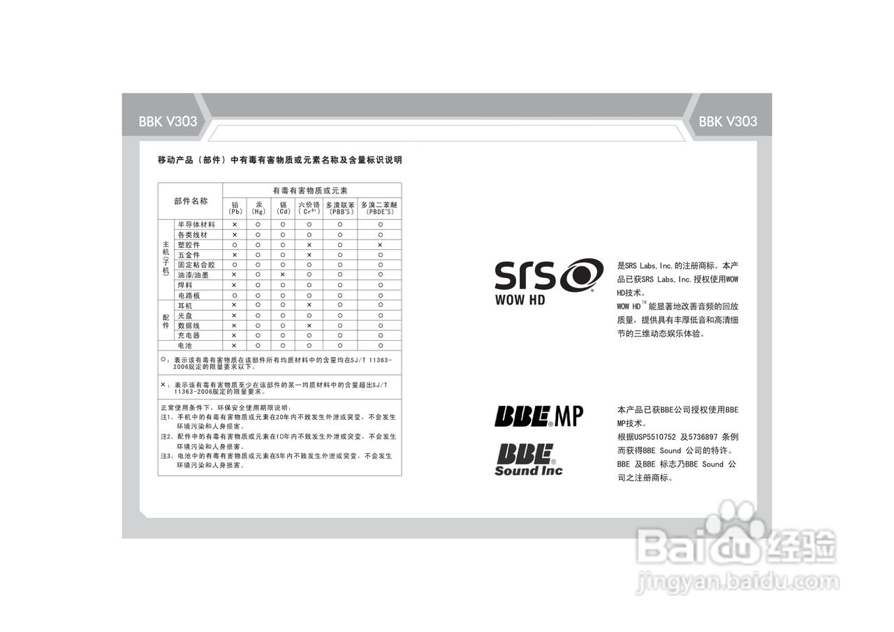 步步高V303手机使用说明书:[5]