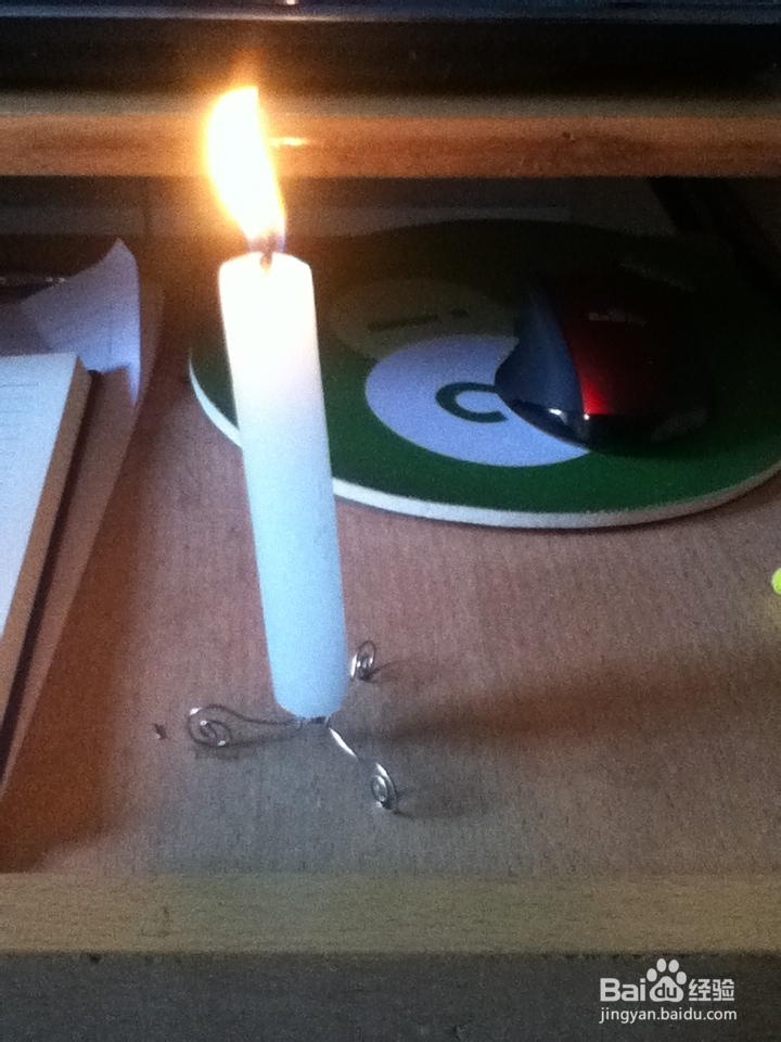 怎样用U型针做工艺品：[3]烛台