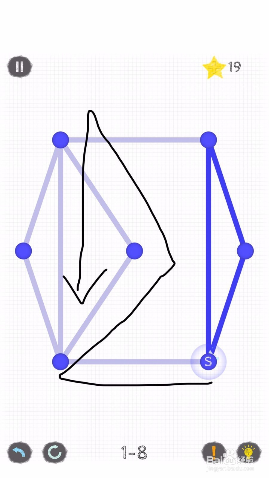 一笔画:世界1第7、8关攻略