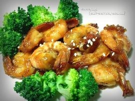 西兰花照烧风味虾