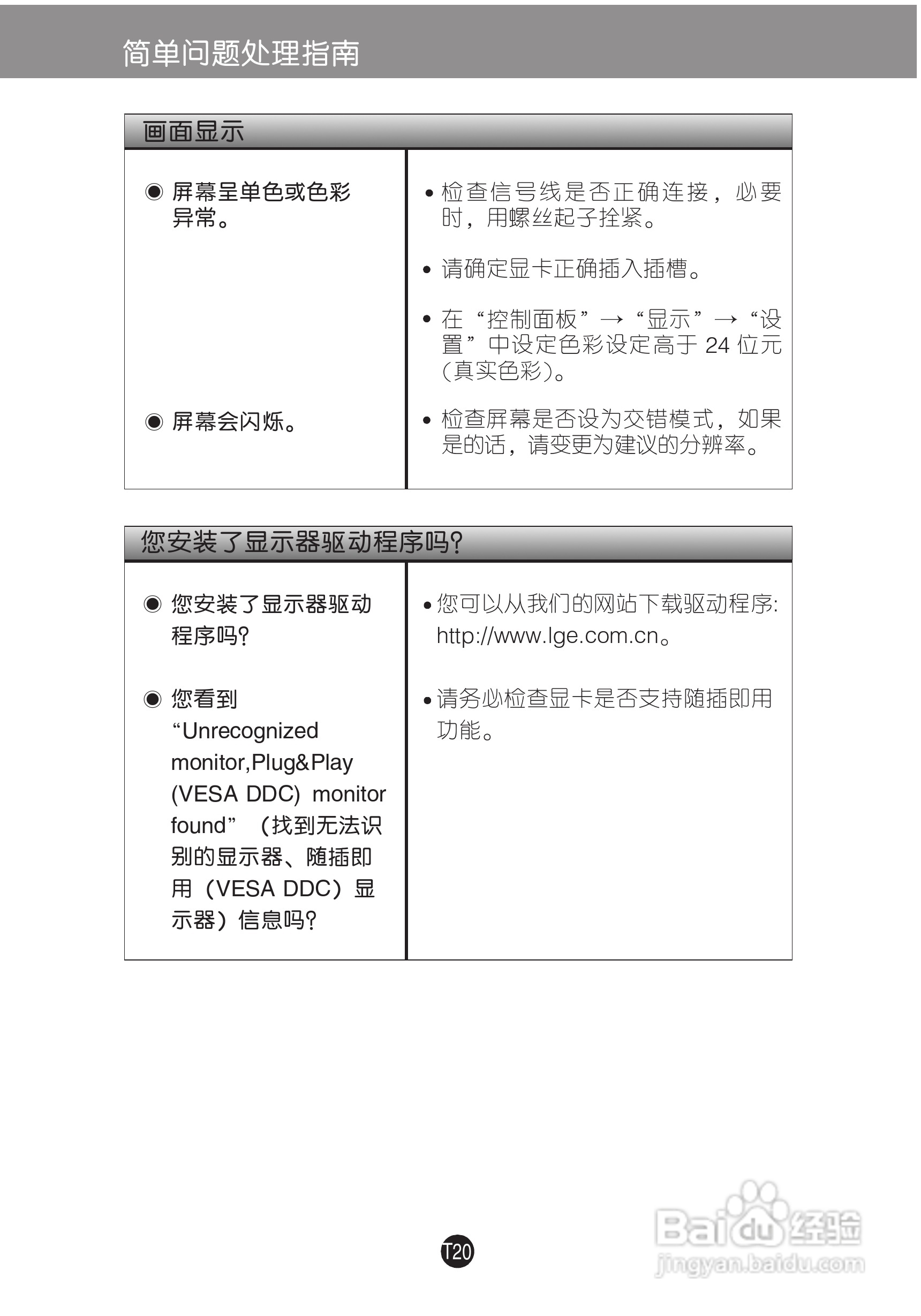 LG W1652TZ显示器使用说明书:[3]