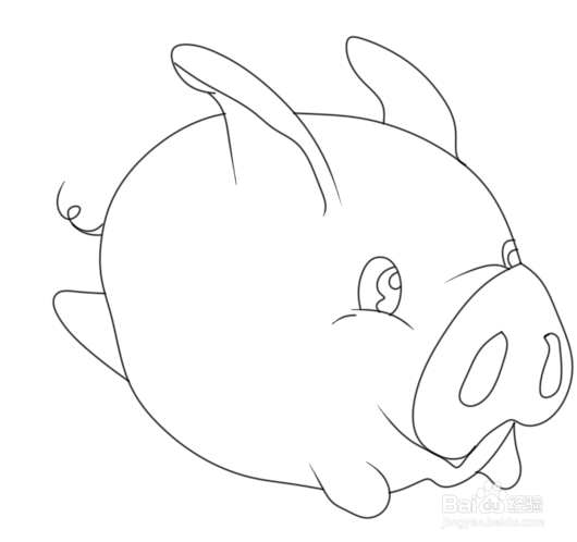 简笔画---卡通小胖猪的画法