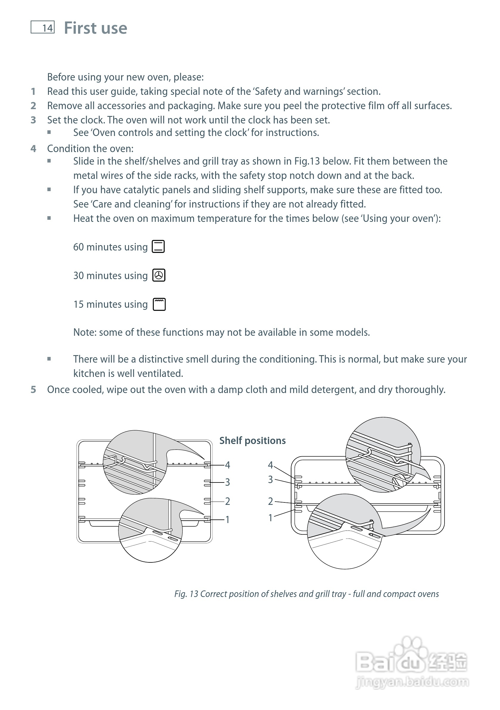 斐雪派克OB60NDEX2嵌入式烤箱说明书:[1]