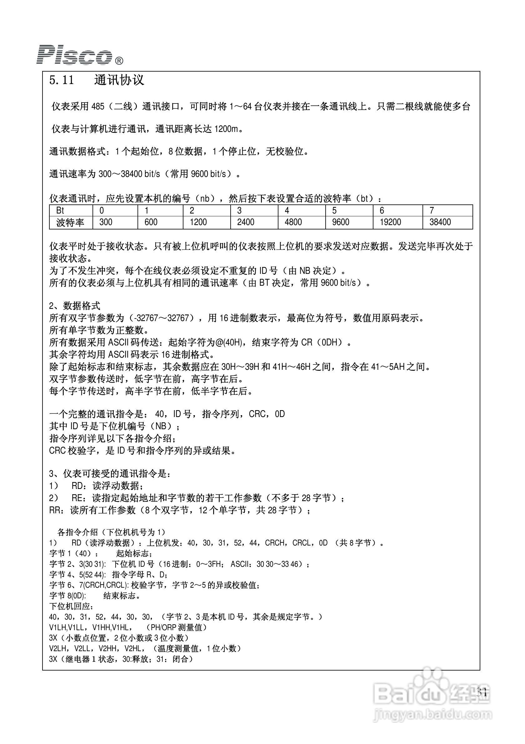 PISCO FCL500余氯控制/变送器使用说明书:[4]