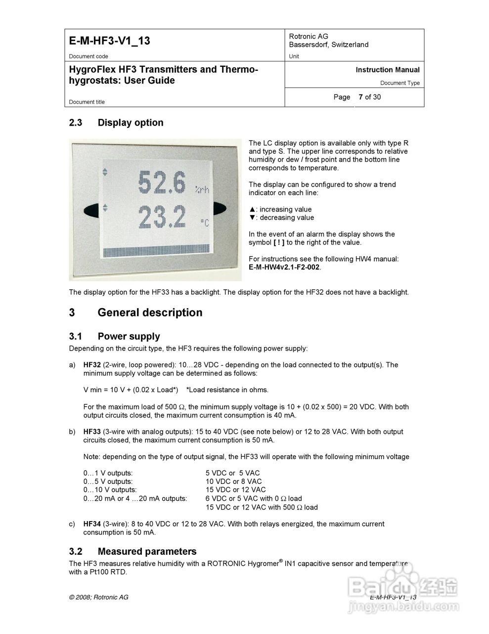 HF3暖通温湿度变送器用户手册:[1]