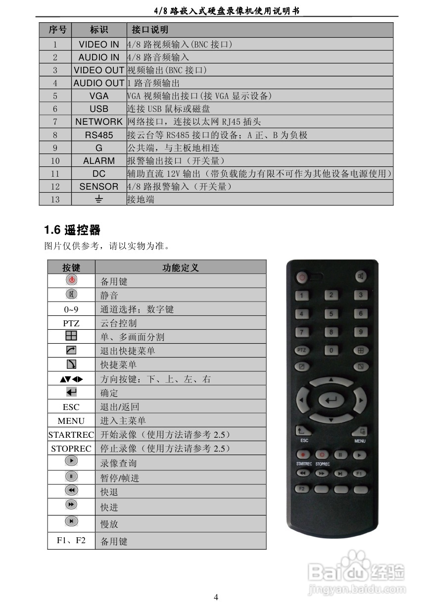 7604AD 4/8路嵌入式数字硬盘像机使用说明书:[1]