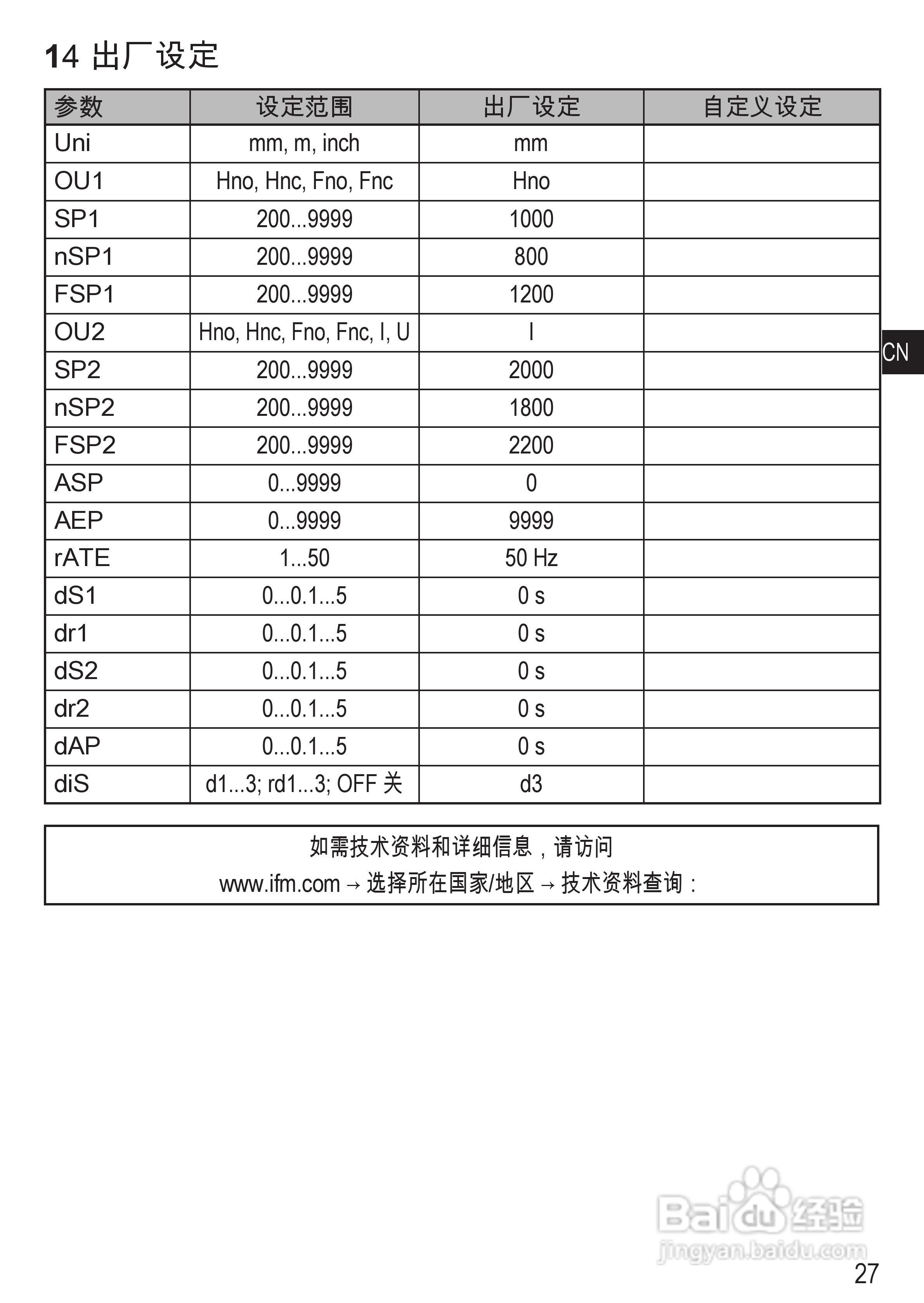 ifm O1D100 O1D103 激光测距传感器使用说明书:[3]