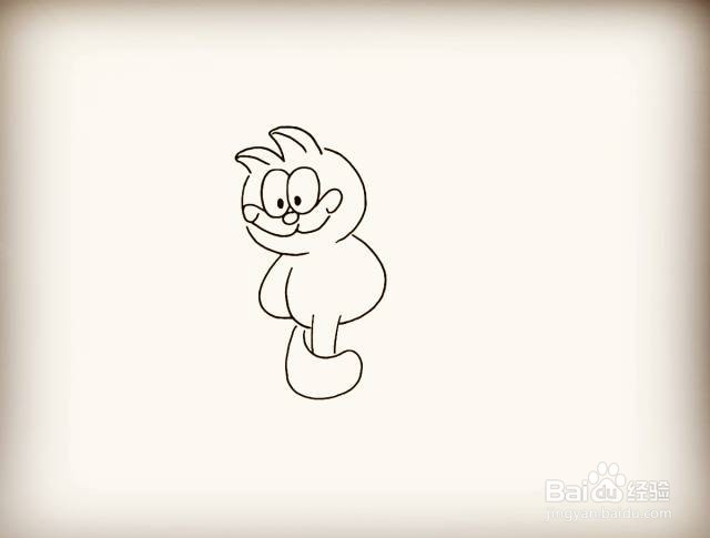 加菲猫的简笔画教程