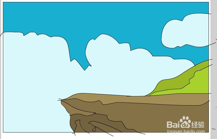 flash绘制天空和悬崖场景