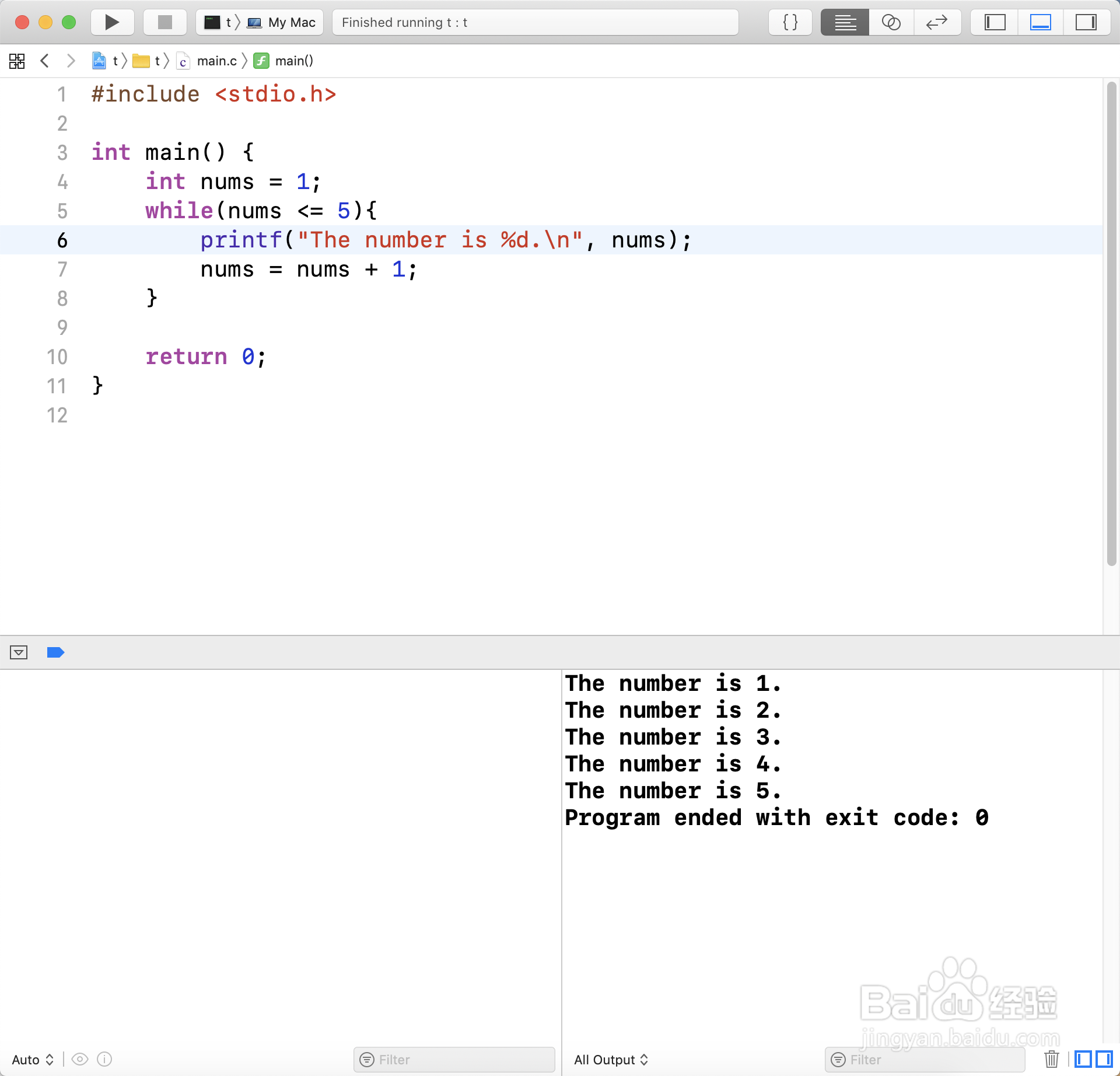 如何使用c语言的while循环